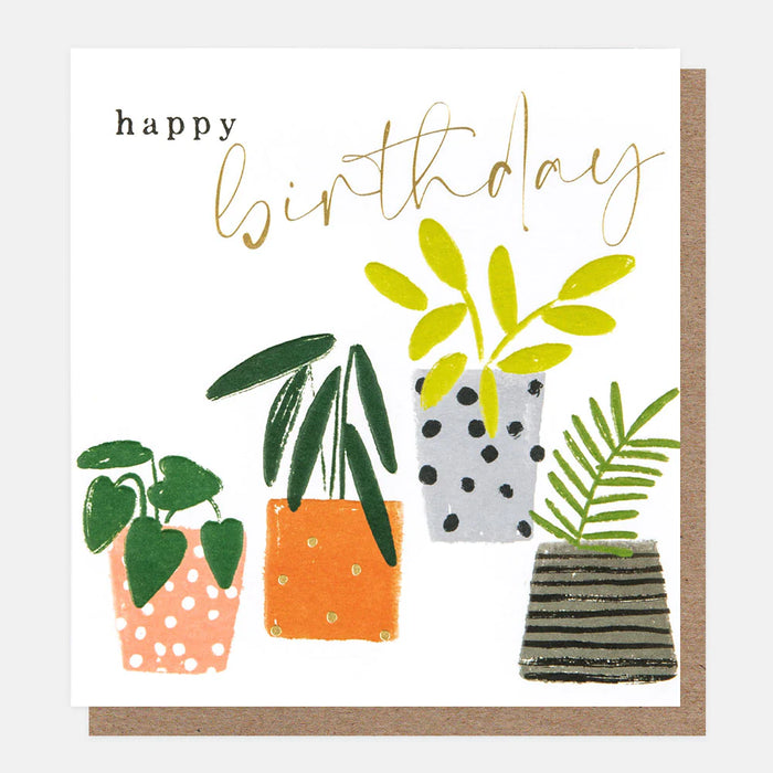 Caroline Gardner Patterned Plant Pots Birthday Card