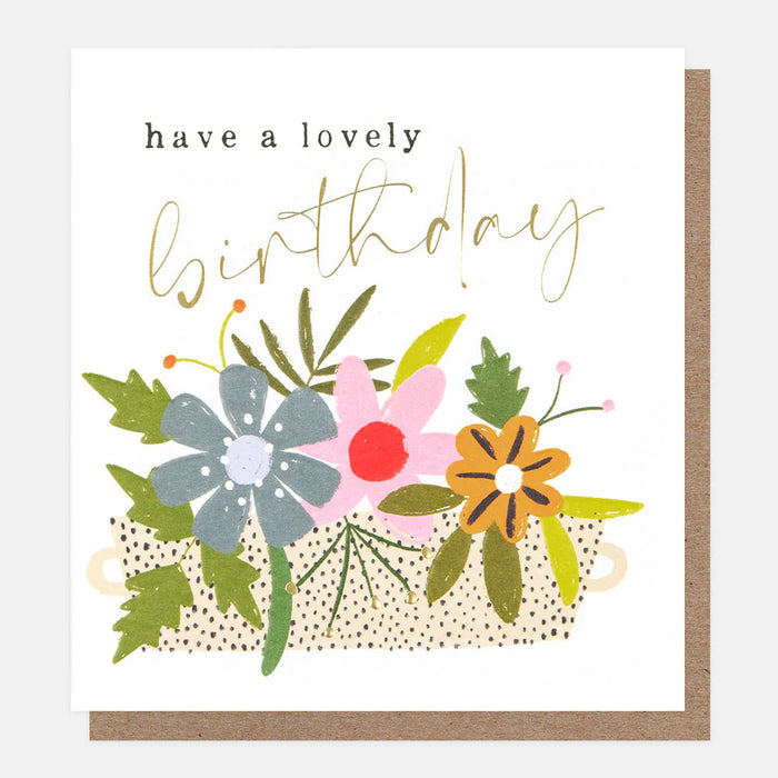 Caroline Gardner Floral Planter Birthday Card