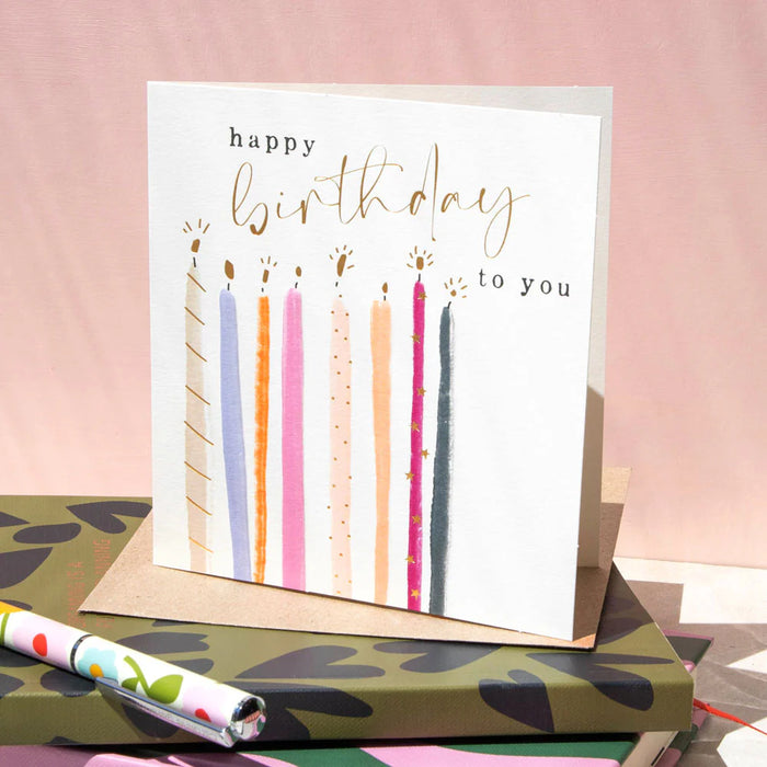 Caroline Gardner Colourful Candles Happy Birthday Card