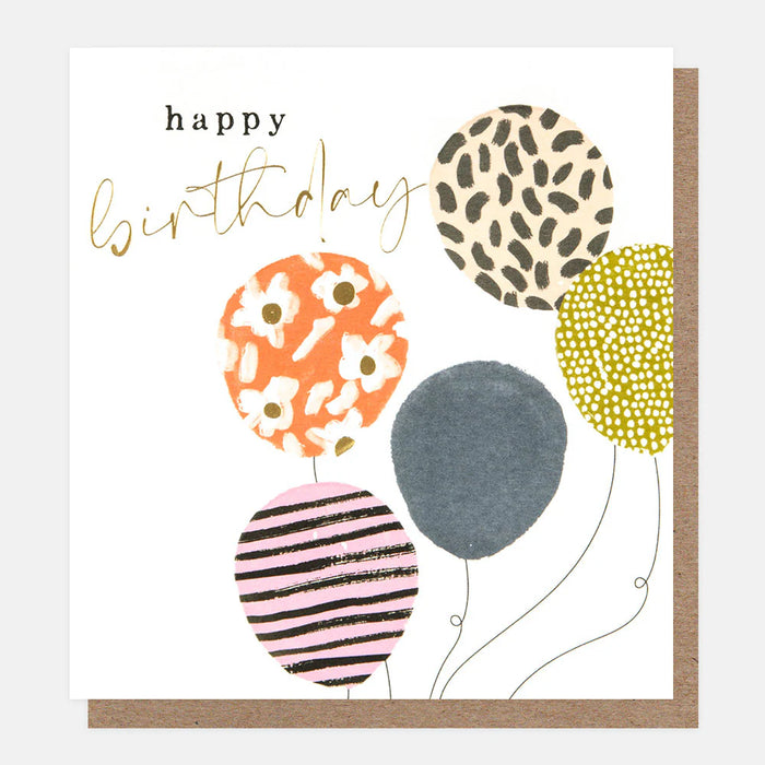Caroline Gardner Patterned Balloons Happy Birthday Card