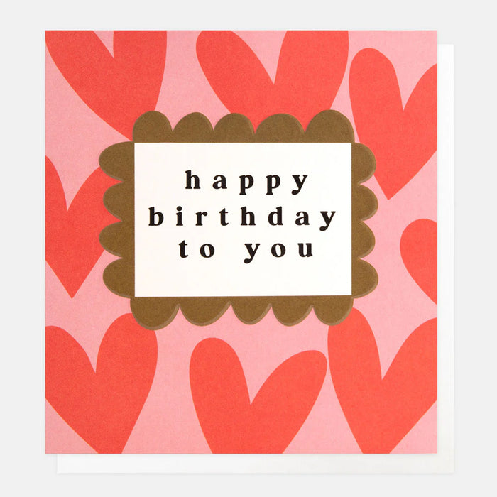 Caroline Gardner Red Hearts Happy Birthday To You Card