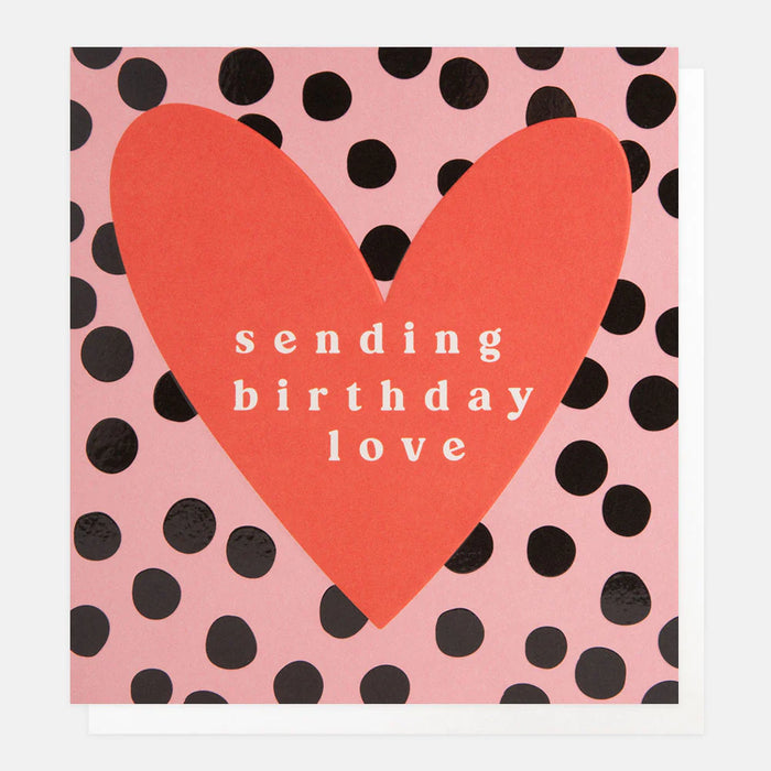 Caroline Gardner Red Heart On Dots Birthday Love Card