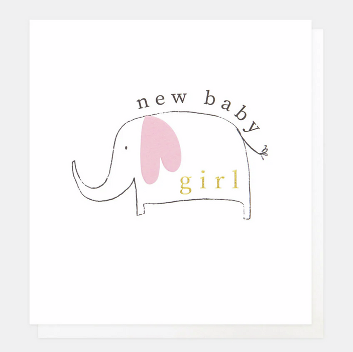 Caroline Gardner New Baby Girl Elephant Card