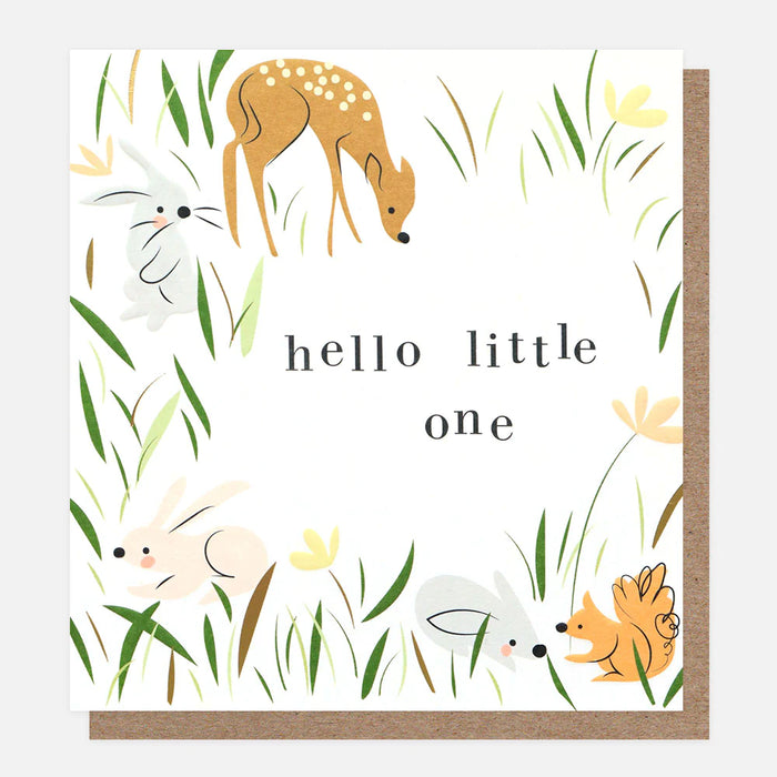 Caroline Gardner Hello Little One Woodland Critters New Baby Card