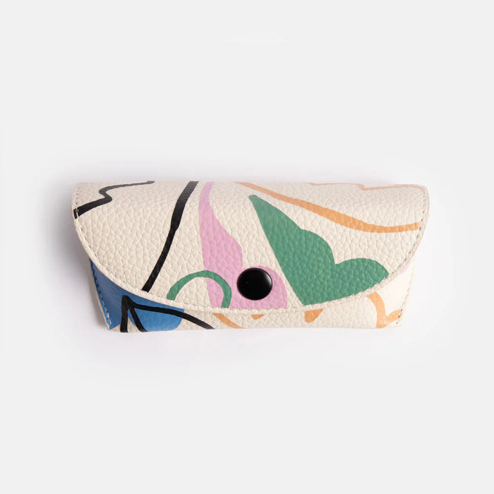 Caroline Gardner Abstract Botanical Flap Glasses Case