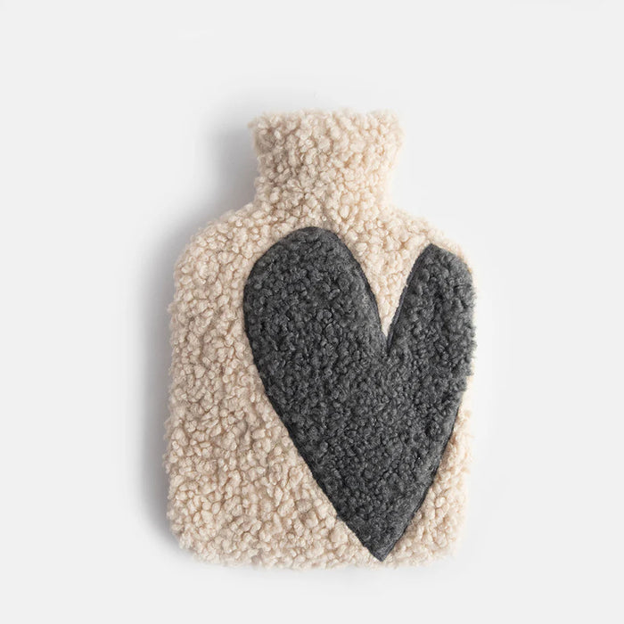 Caroline Gardner Charcoal Heart Hot Water Bottle