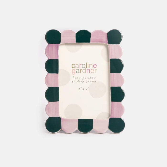 Caroline Gardner Lilac & Teal Scallop Edge Photo Frame 4x6"