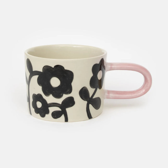 Caroline Gardner Mono Floral Mug