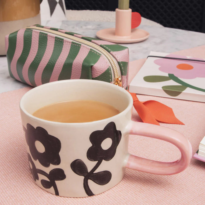 Caroline Gardner Mono Floral Mug