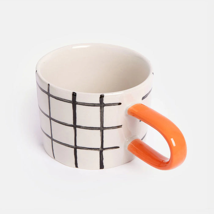 Caroline Gardner Mono Grid Check Mug