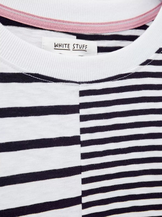 White Stuff Women's Cassie Stripy Tee Navy Multi