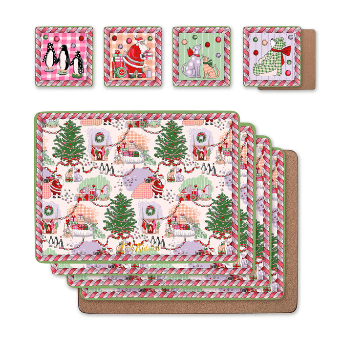 Cath Kidston Christmas Set of 4 Placemats & Coasters