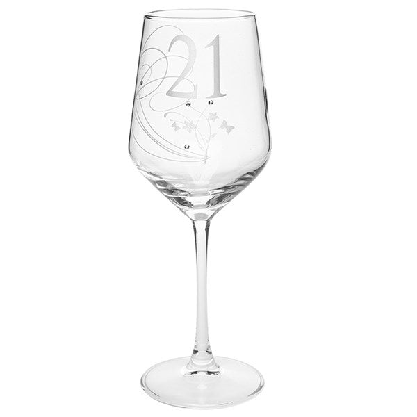 Rush Celebration 21st Birthday Wine Glass