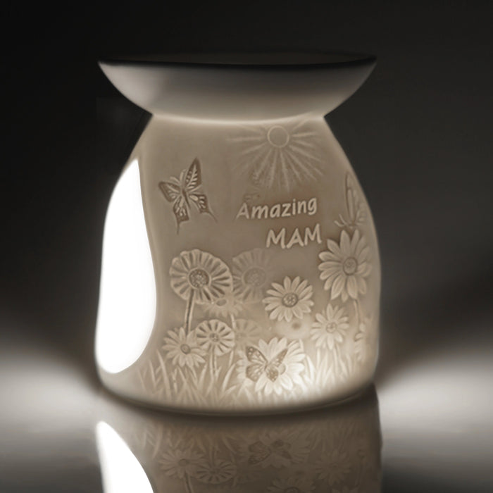 Cello - Porcelain Tealight Wax Melt Burner - Amazing Mam