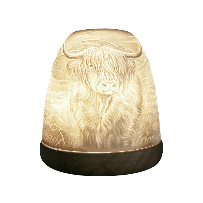 Cello Tall Tealight Dome Highland Cow