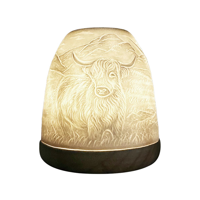 Cello Tall Tealight Dome Highland Cow