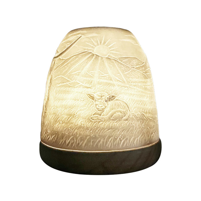 Cello Tall Tealight Dome Highland Cow