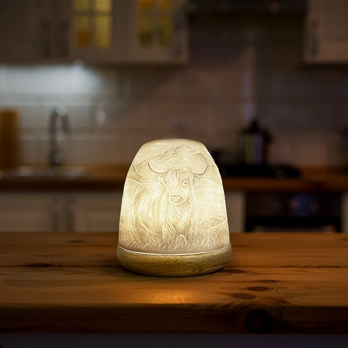 Cello Tall Tealight Dome Highland Cow