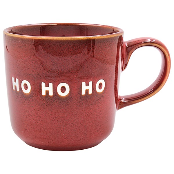Ceramic Etched Xmas Jolly Red Ho Ho Ho Mug