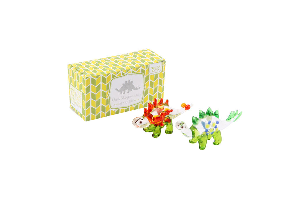 CGB Giftware 2 Assorted Glass Stegosaurus