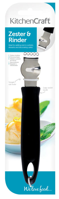 KitchenCraft Black Handled Stainless Steel Bladed Zester
