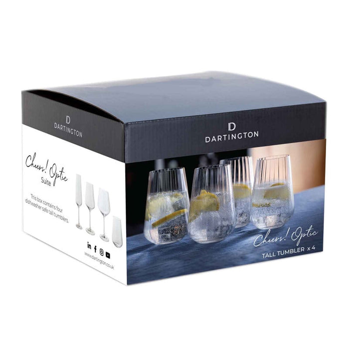 Dartington Cheers! Optic Tall Tumbler Set Of 4