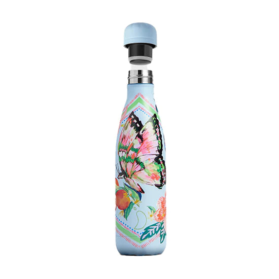 Chilly's Vacuum Insulated Stainless Steel Water Bottle 500ml - Tropical Sketchbook Butterfly