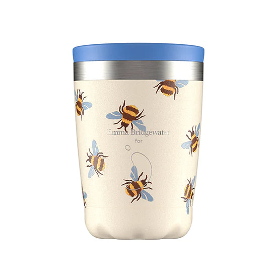 Chilly's Insulated 340ml Coffee Cup Emma Bridgewater Bumblebee Blue Wings