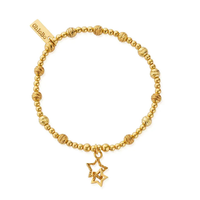 Chlobo Sparkle Interlocking Star Gold Bracelet