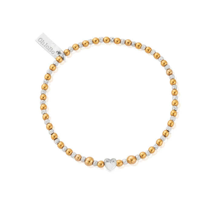 Chlobo Gold And Silver Heart Inset Bracelet