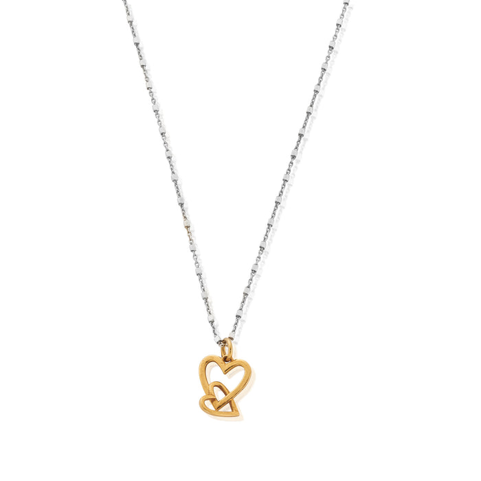 Chlobo Gold And Silver Interlocking Heart Necklace