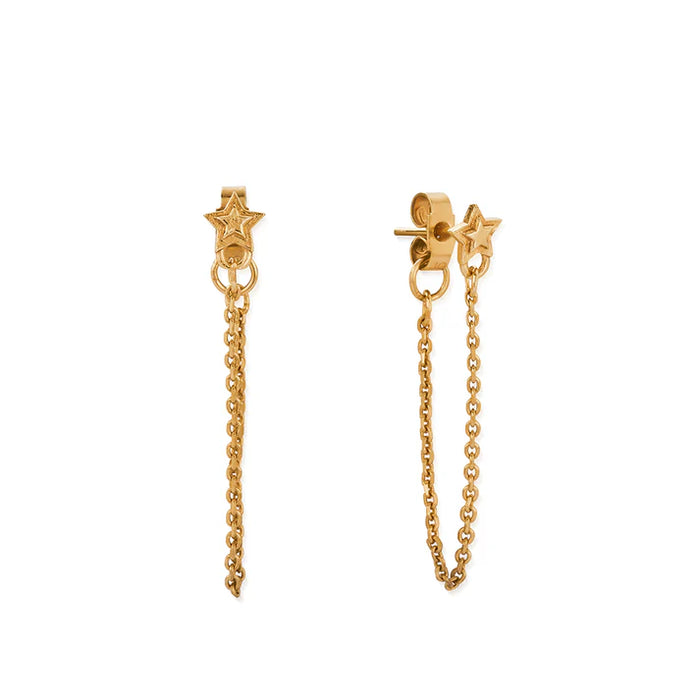 Chlobo Gold Radiant Essence Chain Stud Earrings