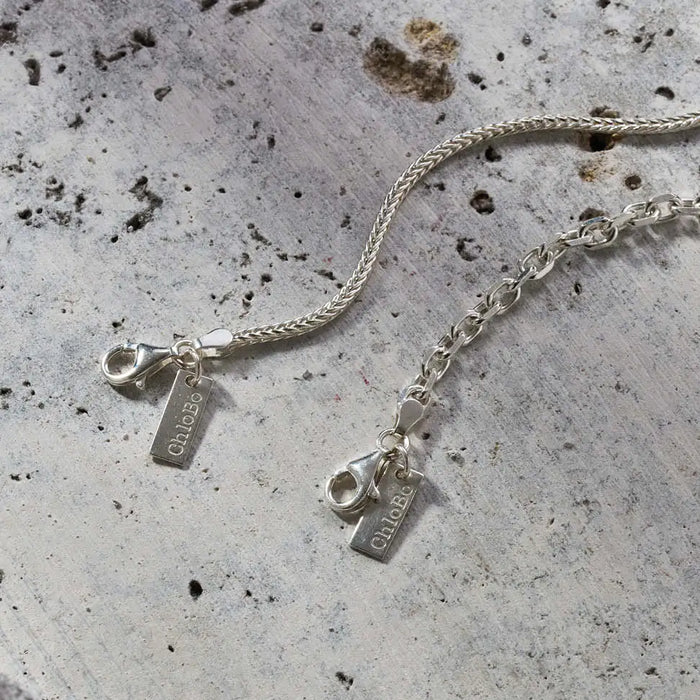 ChloBo Men's Fox Tail Chain Silver Bracelet