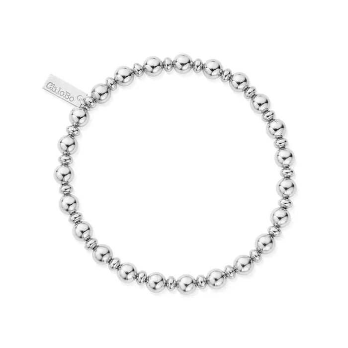 ChloBo Men's Slim Round Silver Bracelet