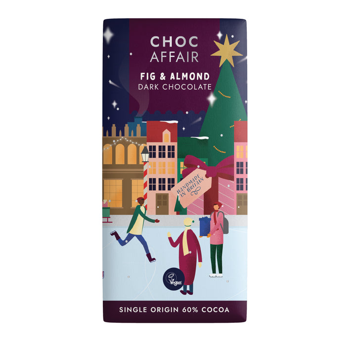 Choc Affair Fig And Almond Dark Chocolate Bar