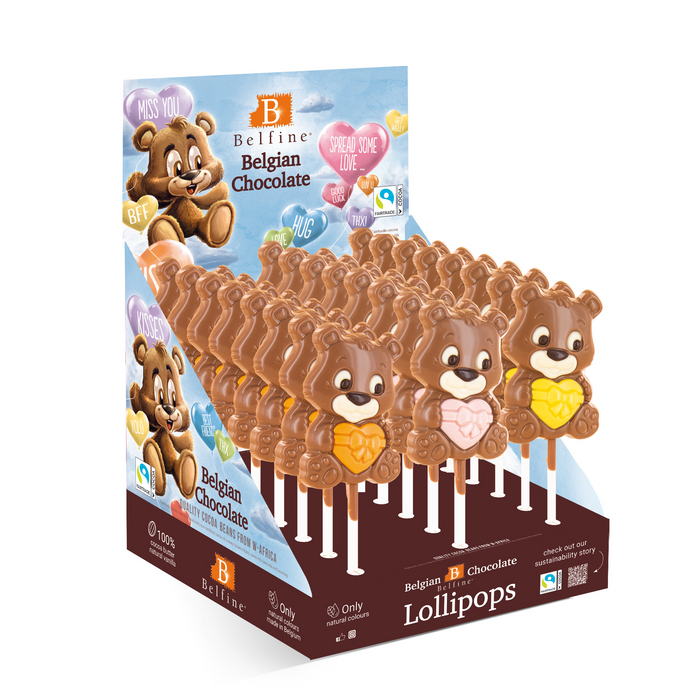 Chocolate Romeo Bear Milk Chocolate Lollipop