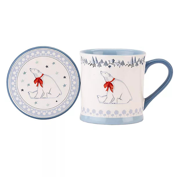 Cath Kidston Polar Bear Mug And Coaster Set