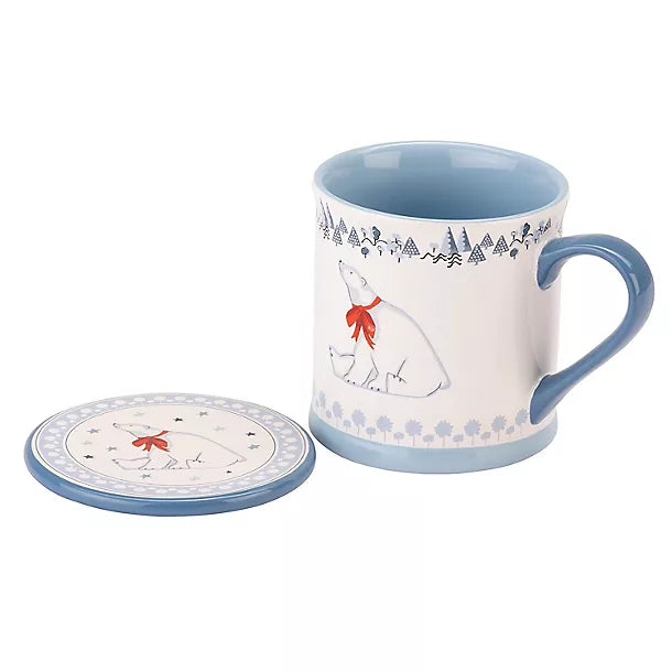 Cath Kidston Polar Bear Mug And Coaster Set