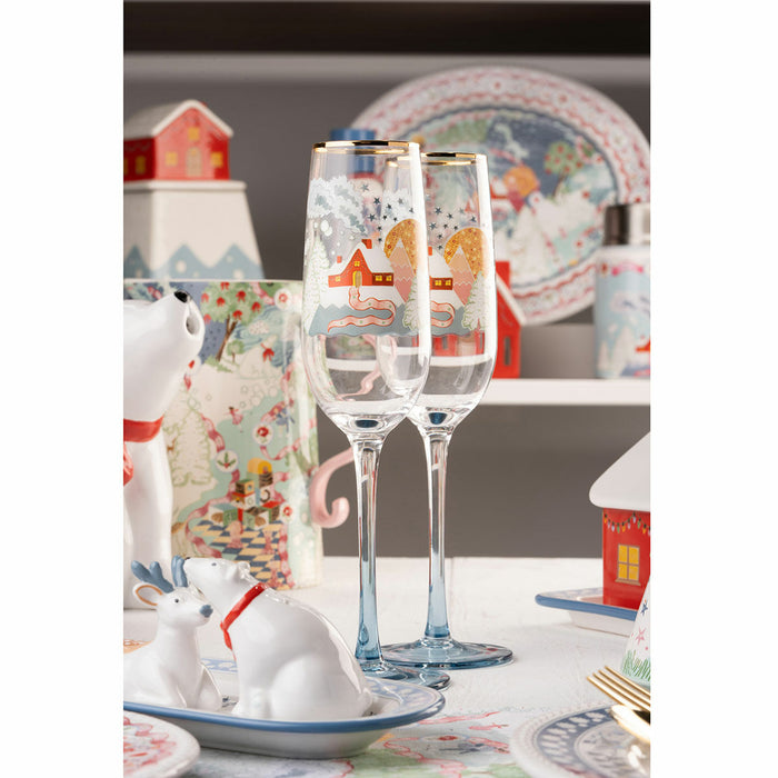 Cath Kidston Christmas Journey Champagne Flute Set of 2