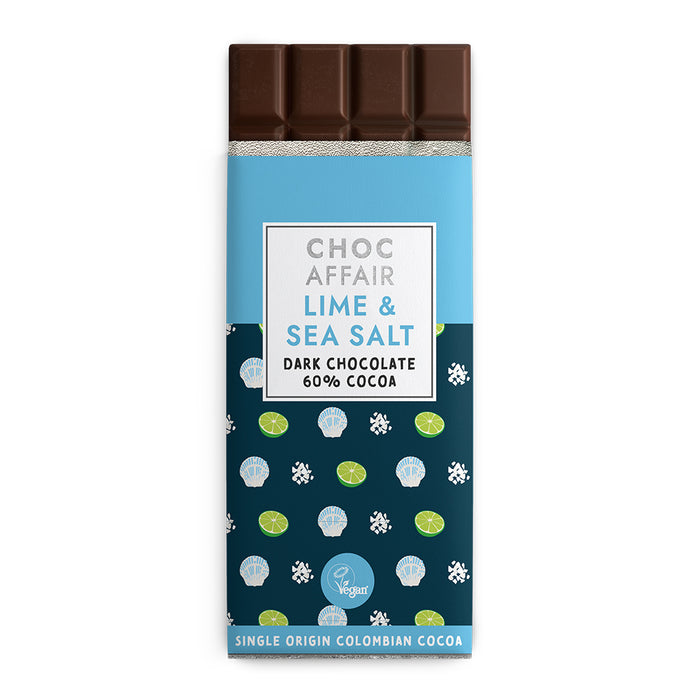 Choc Affair Lime & Sea Salt Dark Chocolate Bars