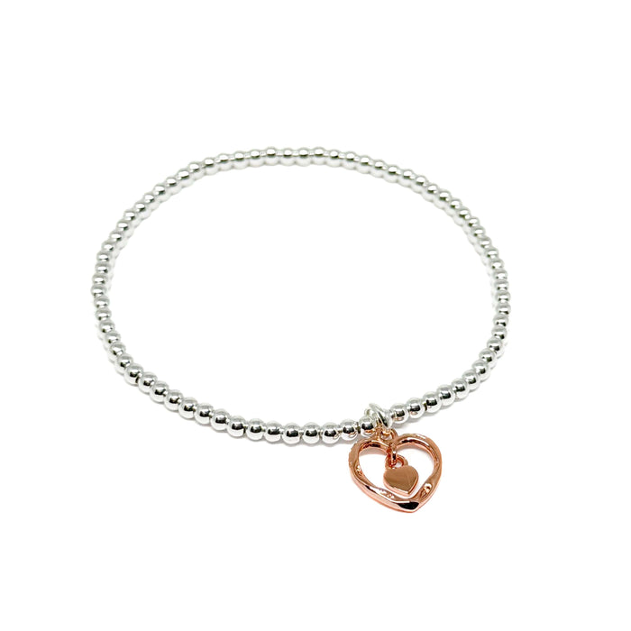 Clementine Avery Heart Bracelet - Rose Gold