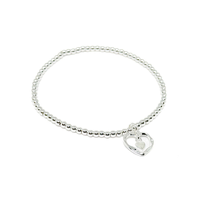 Clementine Avery Heart Bracelet - Silver