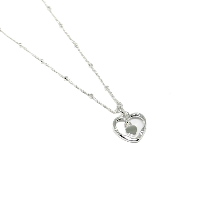 Clementine Avery Heart Necklace - Silver