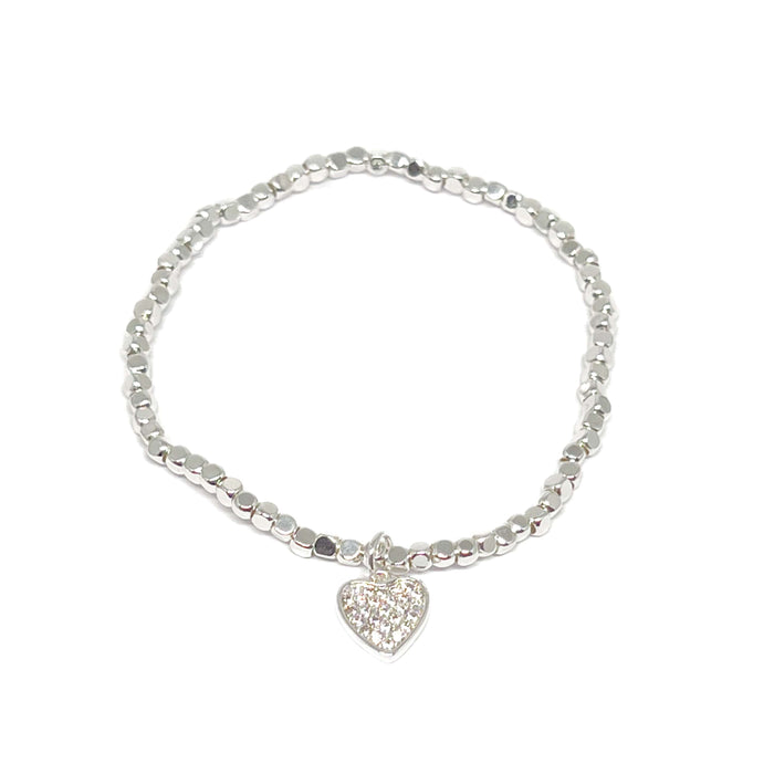 Clementine Aria Heart Bracelet - Silver