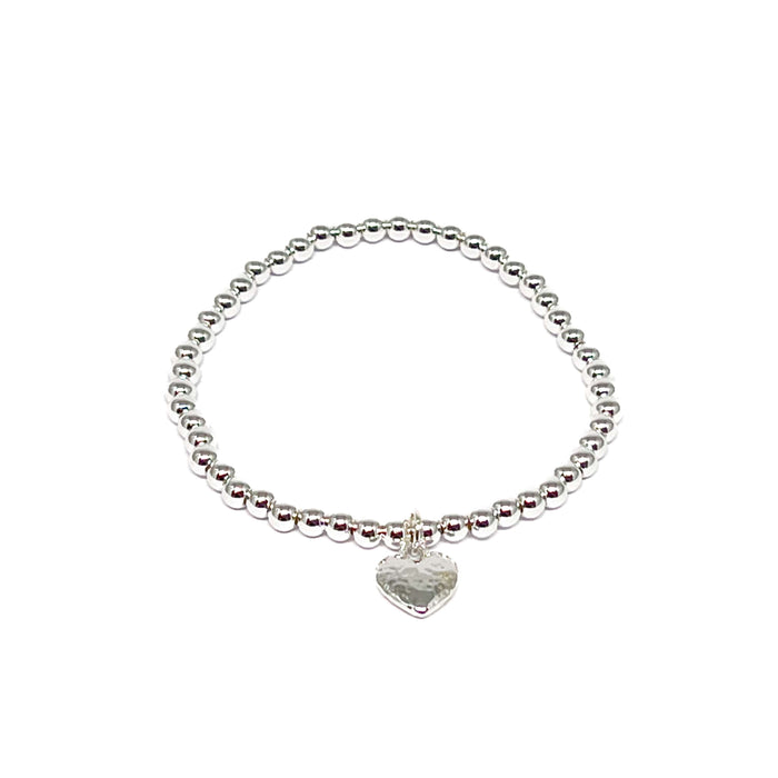 Clementine Nina Hammered Heart Bracelet - Silver