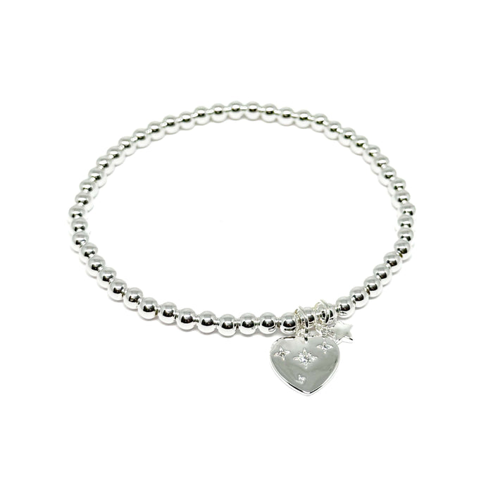 Clementine Rea Heart Bracelet - Silver