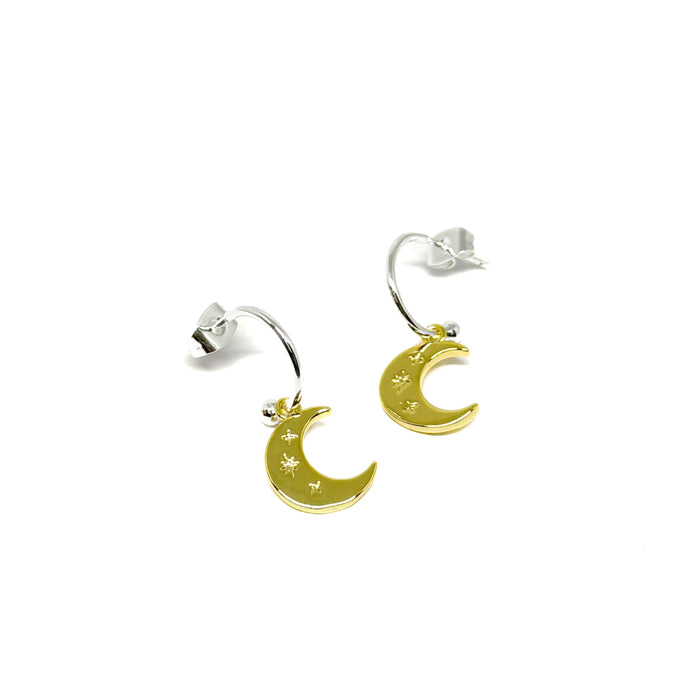 Clementine Harwin Moon Earrings - Gold