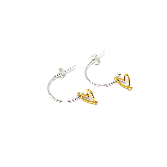 Clementine Cora Heart Earrings - Gold