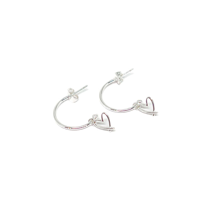 Clementine Cora Heart Earrings - Silver