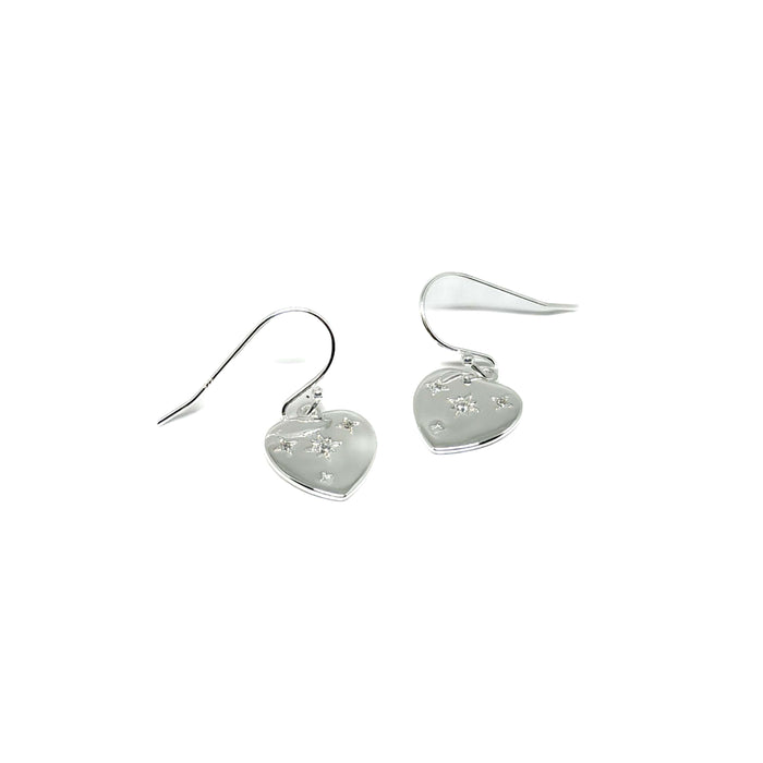 Clementine Rea Heart Earrings - Silver